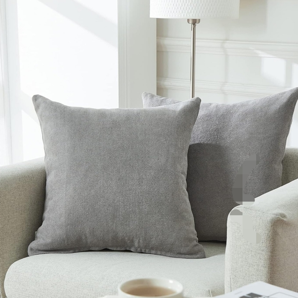 Gray pillow shams